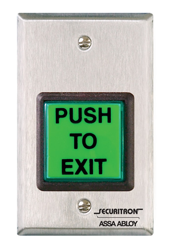 NEW SECURITRON PB-G 1-1/2" GREEN EXIT PUSH BUTTON SINGLE GANG MOMENTARY 